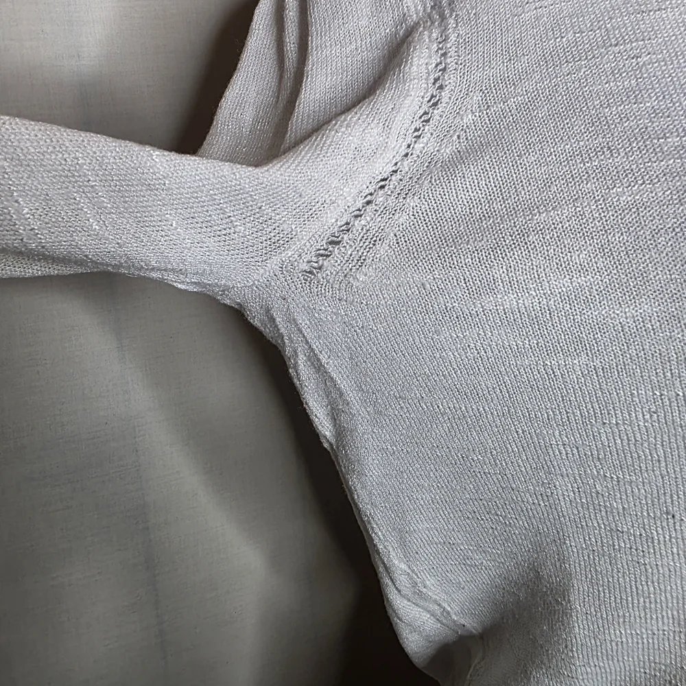 Lucky Brand Semi Sheer Long Sleeve Lightweight Sweater Ivory Size Large - Picture 4 of 7